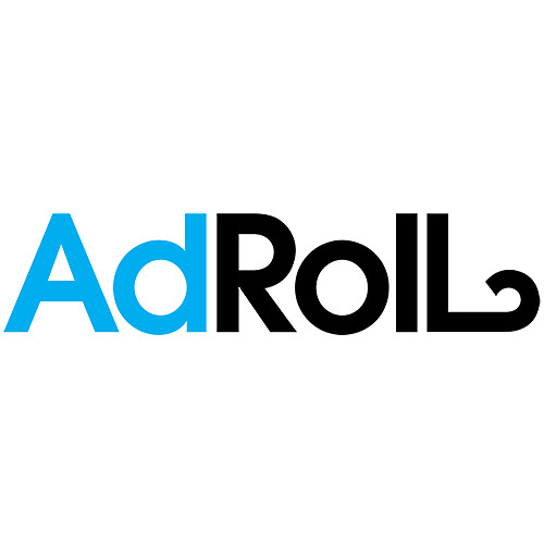 AdRoll logo with Ad in blue and Roll in black, the final letter curling into a decorative loop