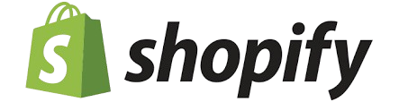 Green shopping-bag icon with a stylised "S" beside the lowercase dark-grey "shopify" wordmark.