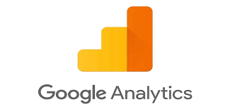 Google Analytics logo showing a yellow-to-orange stacked bar chart icon above the words Google Analytics.